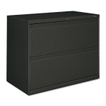 HON 800 36inW x 19-1/4inD Lateral 2-Drawer File Cabinet With Lock, Charcoal