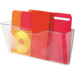 Deflecto Euro-Style DocuPocket Wall File, 6-5/8inH x 15inW x 4inD, Clear