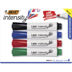 BIC Intensity Low-Odor Dry-Erase Markers, Chisel Tip, Assorted Colors, Pack Of 4 Markers