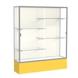 Waddell Spirit 4-Shelf Floor Display Case, 72inH x 60inW x 16inD, Goldenrod Base/Satin Finish