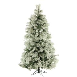 Fraser Hill Farm Flocked Snowy Pine Christmas Tree, 6.5ft