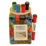 KleenSlate 50% Recycled Eraser Caps For Large Dry-Erase Markers, Assorted, Pack Of 100