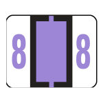 Smead BCCRN Bar-Style Permanent Numerical Labels, 8, Lavender, Roll Of 500