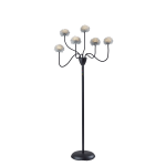 Adesso Pom Pom RGB LED Floor Lamp, 67-1/2inH, Silver/Black