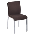 Ave Six Conway Stacking Chairs, Chocolate/Silver, Set Of 2