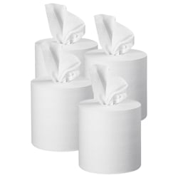 Linen-Like Hoffmaster Guest Towels - 12in x 17in - White - Soft, Absorbent, Clog-free, Multi-fold, Durable - For Hand - 100 Per Pack - 500 / Carton