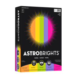 Astrobrights Color Multi-Use Printer & Copy Paper, "Happy" Color Assortment, Letter (8.5in x 11in), 500 Sheets Per Ream, 24 Lb, 94 Brightness