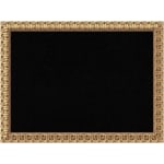 Amanti Art Florentine Non-Magnetic Cork Bulletin Board, 31in x 23in, Black, Gold Wood Frame