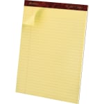 Ampad Gold Fibre Premium Rule Writing Pads - Letter - 50 Sheets - Watermark - Stapled/Glued - 0.34in Ruled - 16 lb Basis Weight - Letter - 8 1/2in x 11 3/4in - Yellow Paper - Bleed-free, Micro Perforated, Chipboard Backing - 1 Dozen