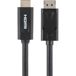 Belkin DisplayPort to HDMI Cable - 2m/6.6ft - 4K - M/M - Black - DisplayPort Male Digital Audio/Video, HDMI Male Digital Audio/Video - 6ft