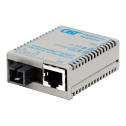 Omnitron miConverter S/GXT - Fiber media converter - GigE - 10Base-T, 100Base-TX, 1000Base-T, 1000Base-X - SC single-mode / RJ-45 - up to 12.4 miles - 1550 (TX) / 1310 (RX) nm