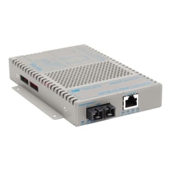 Omnitron OmniConverter GPoE/S - Fiber media converter - GigE - 10Base-T, 100Base-FX, 100Base-TX, 1000Base-T, 1000Base-X - RJ-45 / SC multi-mode - up to 1800 ft - 850 nm