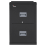 FireKing Patriot 31-5/8inD Vertical 2-Drawer Letter-Size Fireproof File Cabinet, Metal, Black, White Glove Delivery