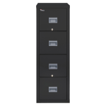 FireKing Patriot 31-5/8inD Vertical 4-Drawer Fireproof File Cabinet, Metal, Black, White Glove Delivery