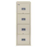 FireKing Patriot 17-3/4inD Vertical 4-Drawer Letter-Size Fireproof File Cabinet, Metal, Parchment, White Glove Delivery