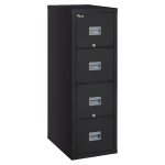 FireKing Patriot 20-3/4inD Vertical 4-Drawer Fireproof File Cabinet, Metal, Black, White Glove Delivery