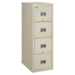 FireKing Patriot 20-3/4inD Vertical 4-Drawer Fireproof File Cabinet, Metal, Parchment, White Glove Delivery