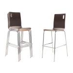 National Public Seating Bushwick Series Wood Cafe Chairs, Espresso, Set Of 4 Chairs