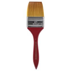 Winsor & Newton Series 965 Golden Nylon & Natural Hair Paint Brush, 1 1/2in, Flat Bristle, Copper