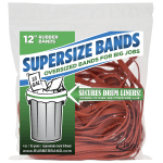 Alliance Rubber SuperSize Bands, 12in x 1/4in, Red, Bag Of 18