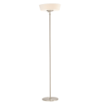 Adesso Harper 300W Torchiere Floor Lamp, 71inH, White Shade/Steel Base