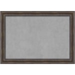 Amanti Art Magnetic Bulletin Board, Steel/Aluminum, 41in x 29in, Rustic Pine Brown Wood Frame