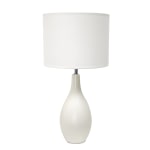 Creekwood Home Essentix Ceramic Dewdrop Table Lamp, 18-1/8inH, Off White Shade/Off White Base