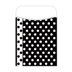 Barker Creek Peel & Stick Library Pockets, 3 1/2in x 5 1/8in, Black And White Dots, Pack Of 30