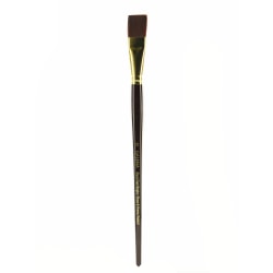 Winsor & Newton Galeria Long-Handle Paint Brush, Size 12, Flat Bristle, Polyester, Burgundy