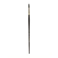 Winsor & Newton Galeria Long-Handle Paint Brush, Size 14, Flat Bristle, Polyester, Burgundy