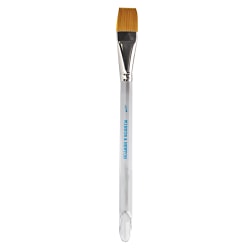 Winsor & Newton Series 995 Aquarelle Golden Nylon Paint Brush, 1/2in, Flat Wash Bristle, Nylon, Clear