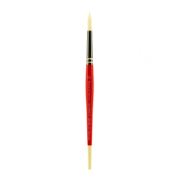 Winsor & Newton University Series Short-Handle Paint Brush, Size 10, Round Bristle, Red