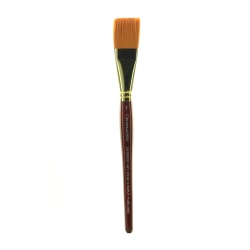 Winsor & Newton Galeria Short-Handle Paint Brush, Size 12, Round Bristle, Polyester, Burgundy