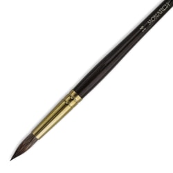 Winsor & Newton Monarch Long-Handle Paint Brush, Size 2, Filbert Bristle, Synthetic, Brown