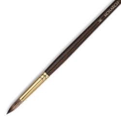 Winsor & Newton Monarch Long-Handle Paint Brush, Size 14, Round Bristle, Synthetic, Brown