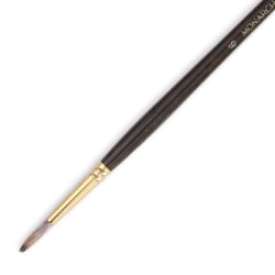 Winsor & Newton Monarch Long-Handle Paint Brush, Size 8, Round Bristle, Synthetic, Brown