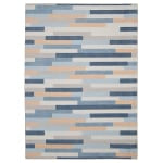 Linon Washable Outdoor Area Rug, Hamton, 3ft x 5ft, Ivory/Blue