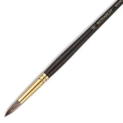 Winsor & Newton Monarch Long-Handle Paint Brush, Size 4, Filbert Bristle, Synthetic, Brown