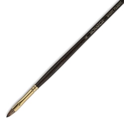 Winsor & Newton Monarch Long-Handle Paint Brush, Size 14, Filbert Bristle, Synthetic, Brown