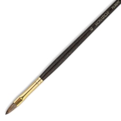 Winsor & Newton Monarch Long-Handle Paint Brush, Size 2, Round Bristle, Synthetic, Brown