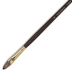 Winsor & Newton Monarch Long-Handle Paint Brush, Size 6, Filbert Bristle, Synthetic, Brown