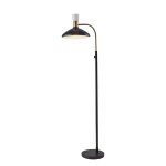 Adesso Patrick Floor Lamp, 61inH, Black/Brass