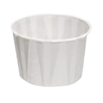 Genpak Paper Pleated Souffle Cups, 2 Oz, White, Case Of 5,000