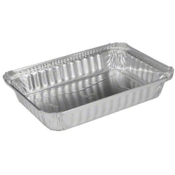 HFA Foil Pans, Oblong, 27 Oz, 8 19/32in x 6 x 1 1/4in, Silver, Carton Of 500