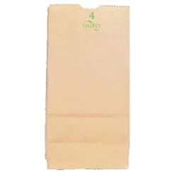 Duro Novolex #4 Paper Bags, 9 3/4inH x 5inW x 3 1/8inD, Kraft, Pack Of 500