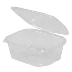 Genpak Plastic Hinged Deli Food Containers, Rectangle, 32 Oz, Case Of 200