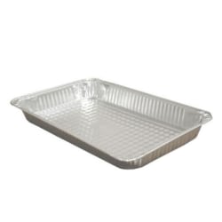 HFA Full Size Foil Pans, 232 Oz, 20 3/4in x 12 13/16in x 2 3/16in , Silver, Carton Of 50