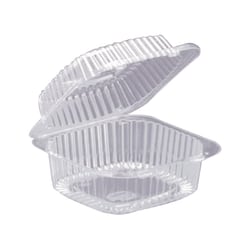 HFA Hinged Sandwich\Bakery Containers, 5in x 5in, Clear, Carton Of 500