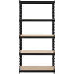 Lorell Iron Horse 2300 lb Capacity Riveted Shelving - 5 Shelf(ves) - 72in Height x 36in Width x 18in Depth - 30% Recycled - Black - Steel, Particleboard - 1 Each