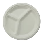 Stalk Market Round Plates, 3-Compartment, 10in, White, Pack Of 500 Plates